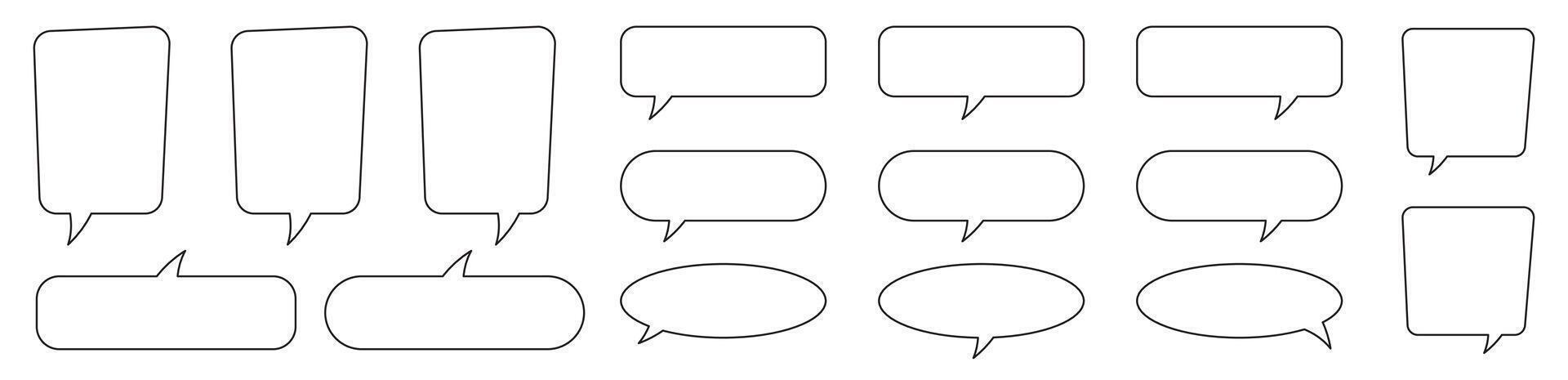 Speech bubble, speech balloon, chat bubble line art icon for apps and websites. vector