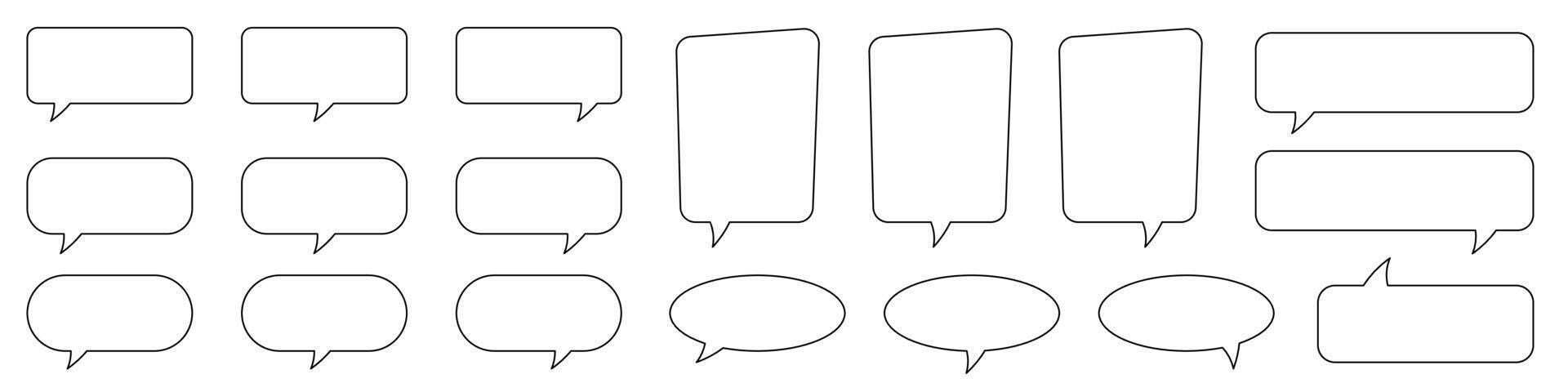 Speech bubble, speech balloon, chat bubble line art icon for apps and websites. vector