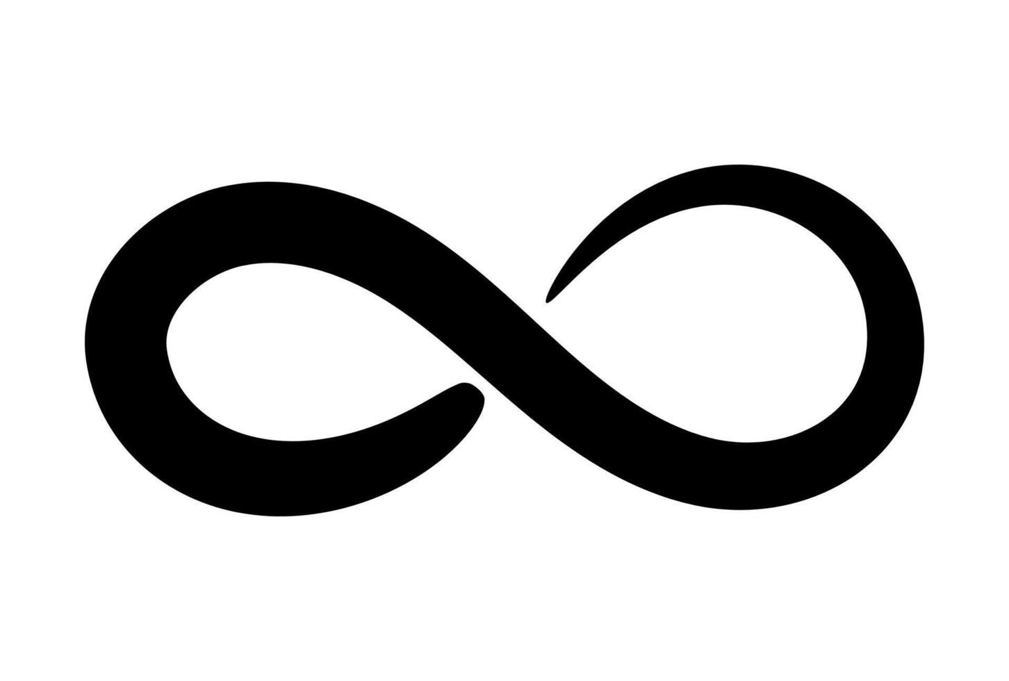 Hand drawn infinity symbol. Black infinity icon. Eternity, infinite, limitless and forever signs. vector