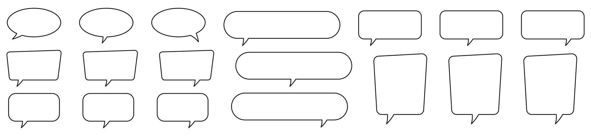 Speech bubble, speech balloon, chat bubble line art icon for apps and websites. vector