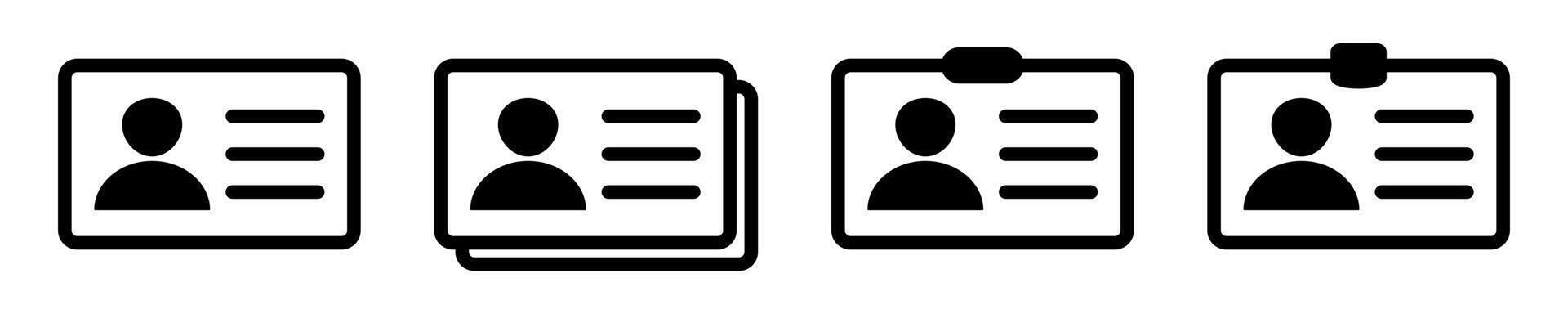 ID Card icon. Employee clerk card, driver license, Identification card, staff identification card symbol. Design for website and mobile app. vector
