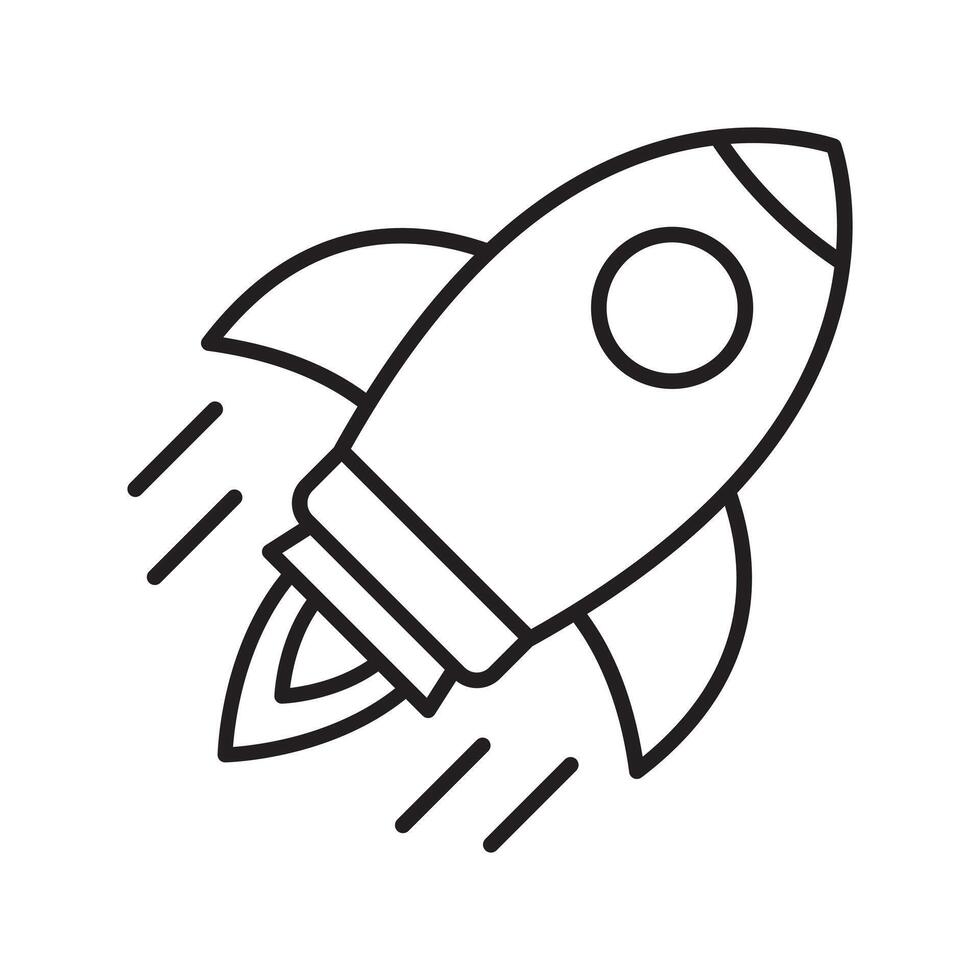 Rocket icon. Simple rocket sign. Rocket launched icon. vector