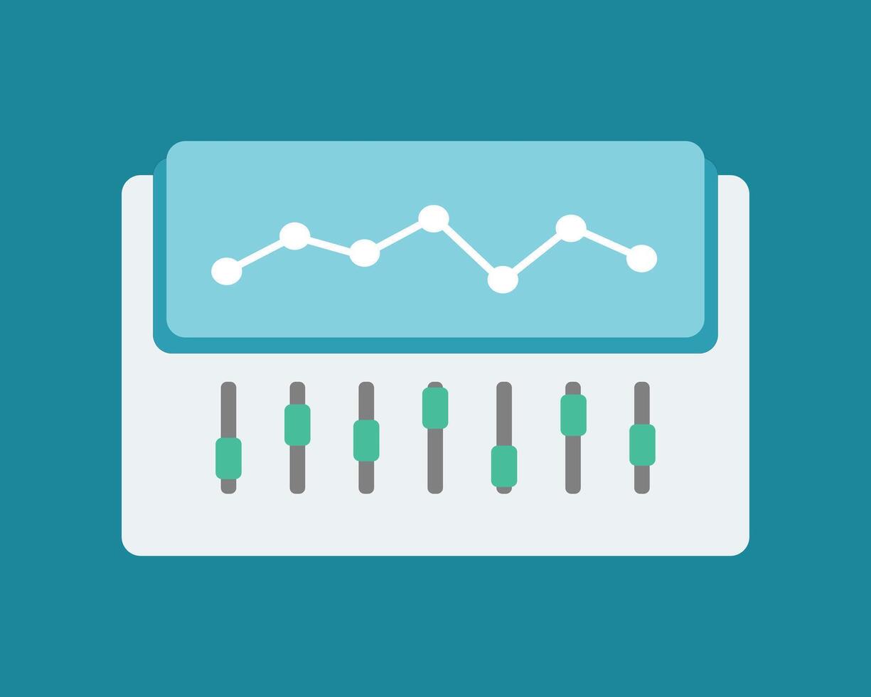 Illustration of data analytics on dashboard with chart or diagram vector