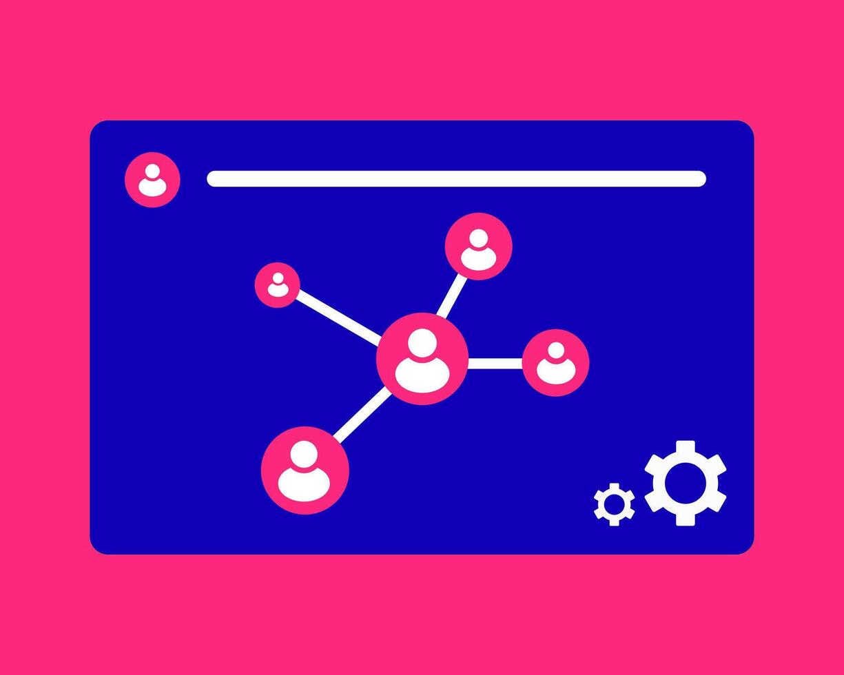 Illustration of networking connected with other people vector