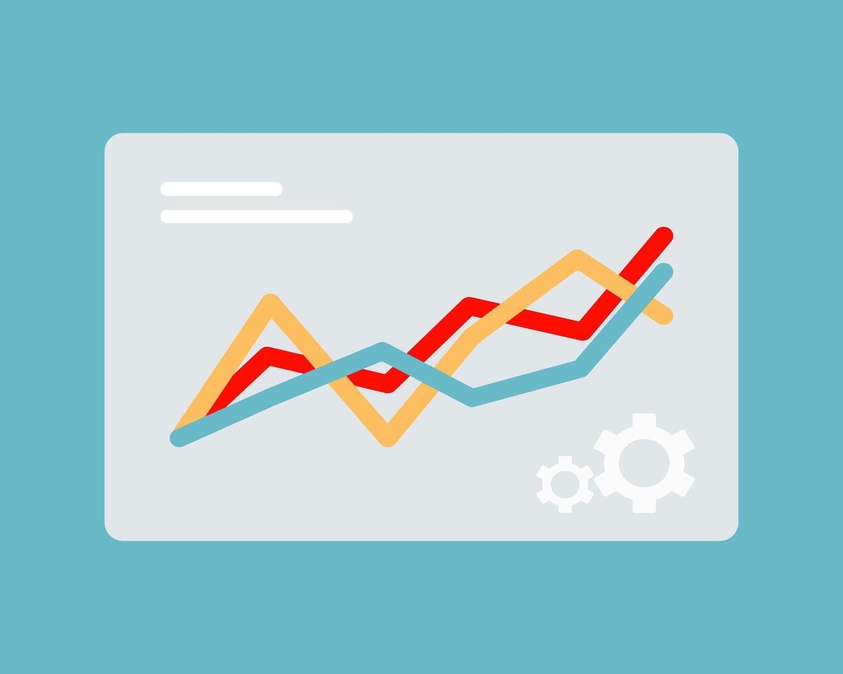 Illustration of data analytics on dashboard with chart or diagram vector
