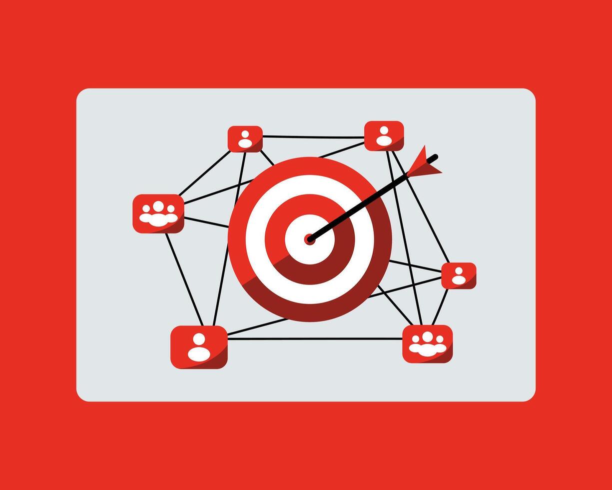 Illustration Targeting Promotion Marketing Sale Icon vector