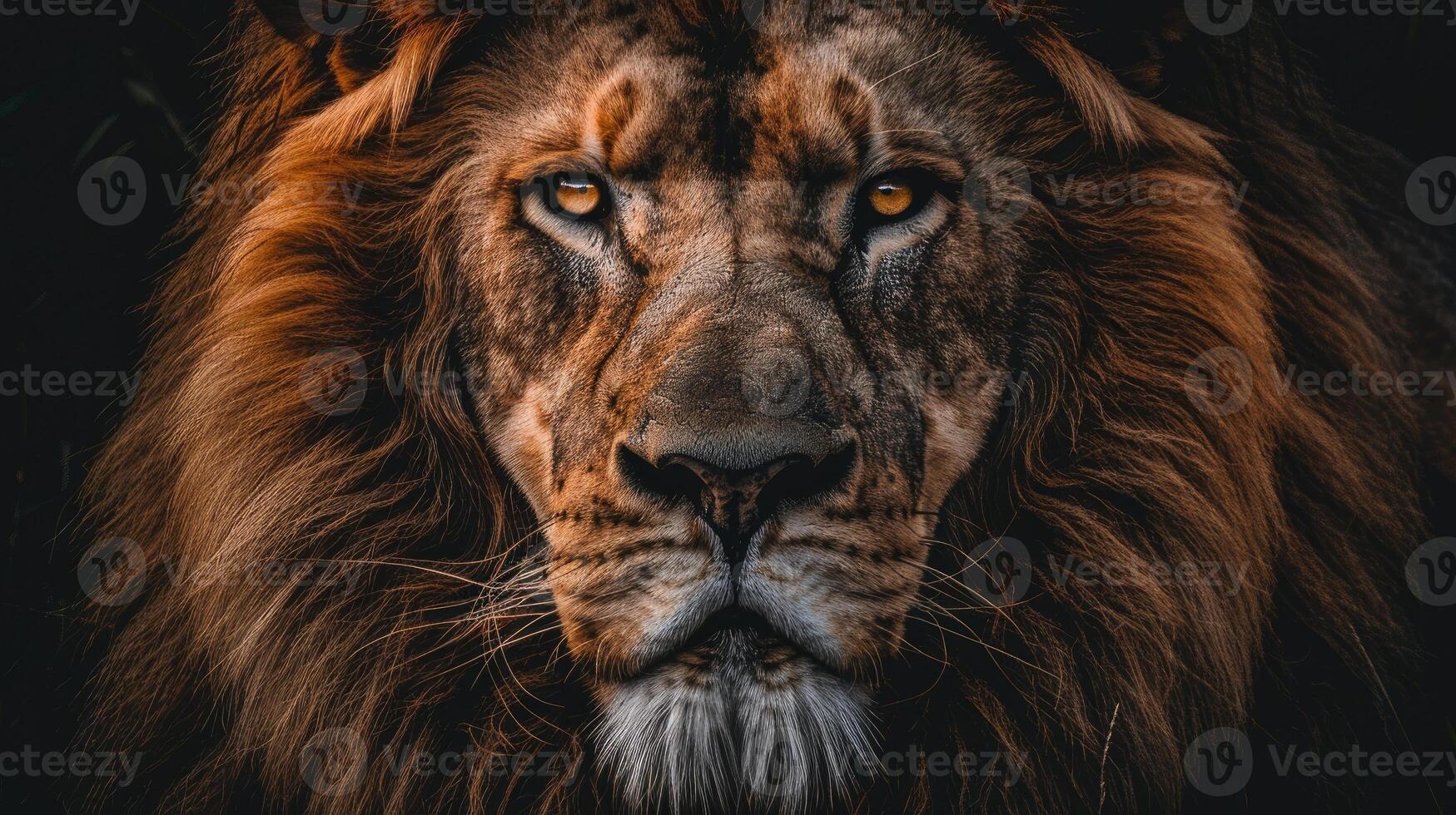 African male lion headshot looking into camera photo