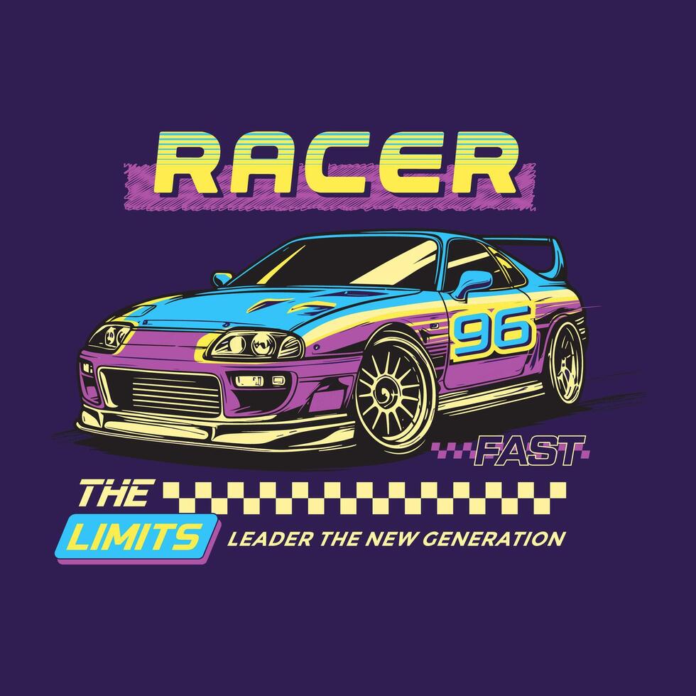 classic retro car design graphic tee vector
