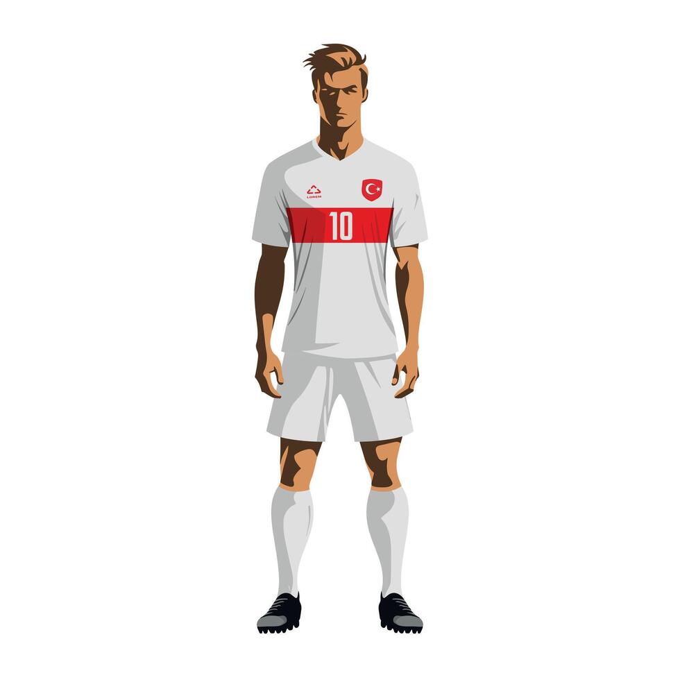 Soccer player in Turkey team uniform vector