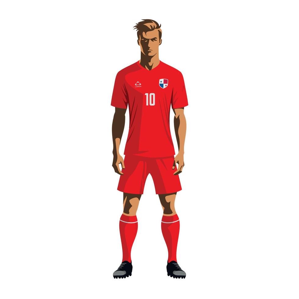 Soccer player in Panama team uniform vector