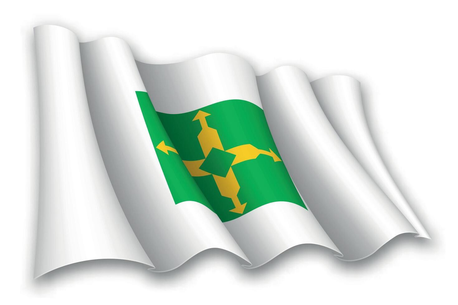 Realistic waving flag of Distrito Federal, state of Brazil vector