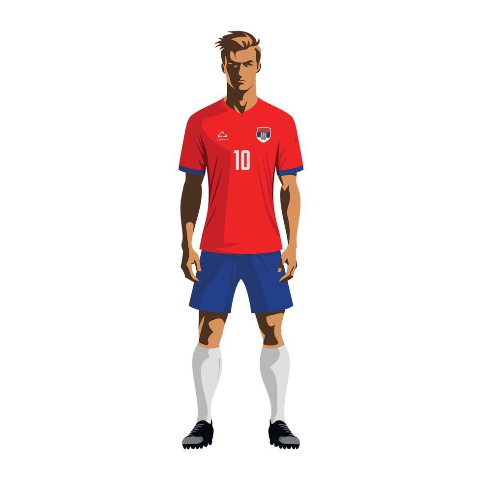 Soccer player in Serbia team uniform vector