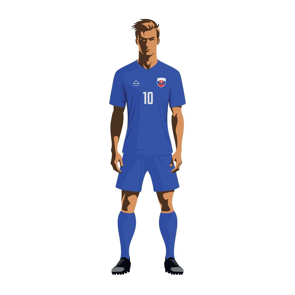 Soccer player in Slovakia team uniform vector