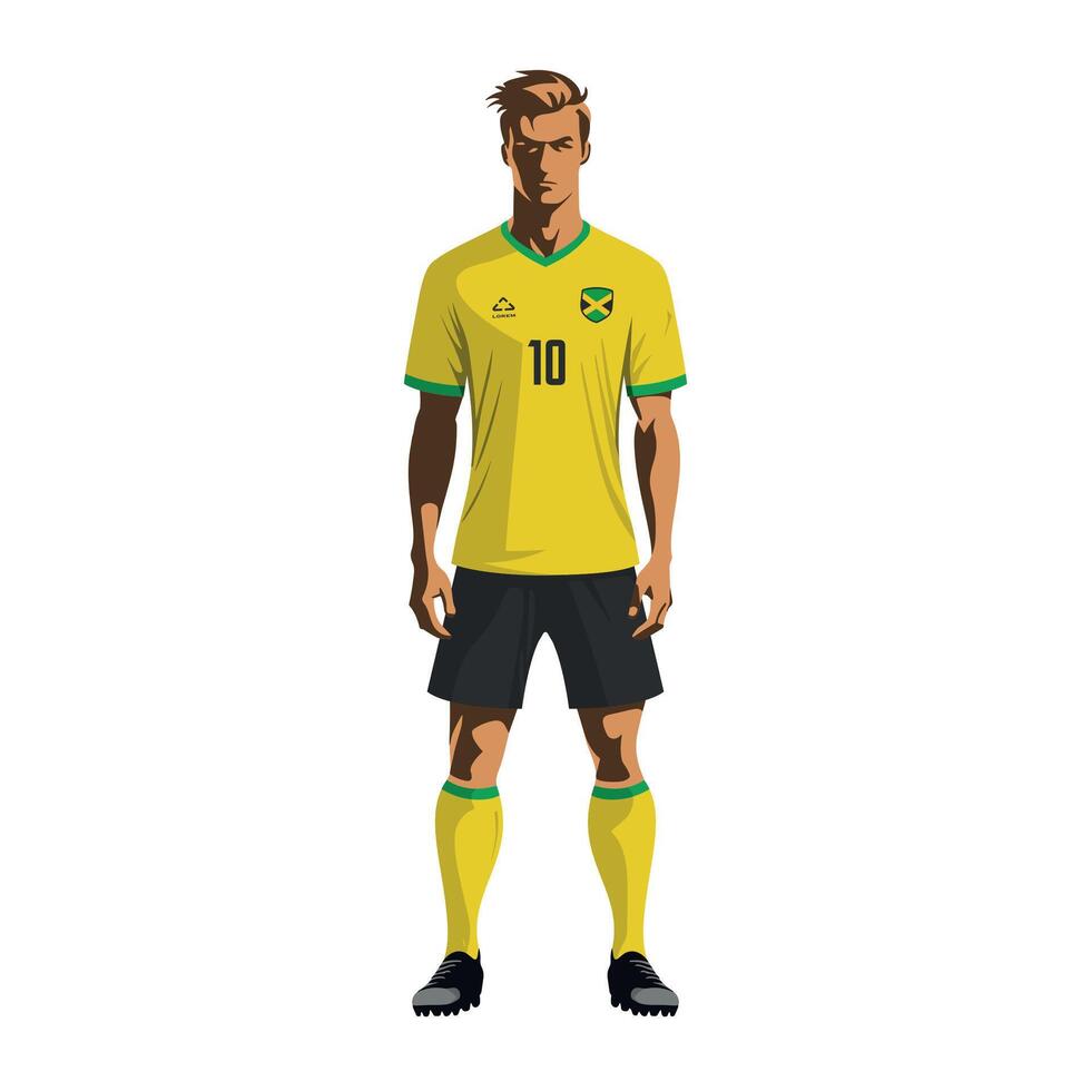 Soccer player in Jamaica team uniform vector