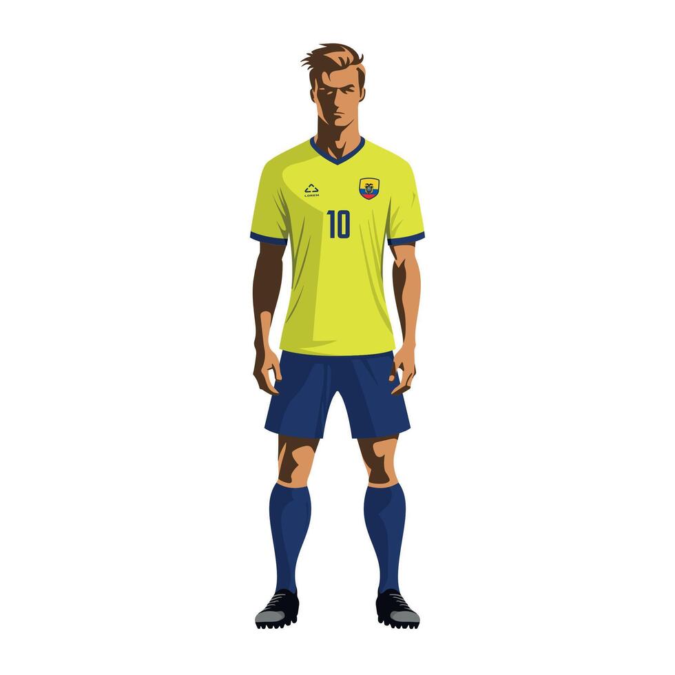 Soccer player in Ecuador team uniform vector