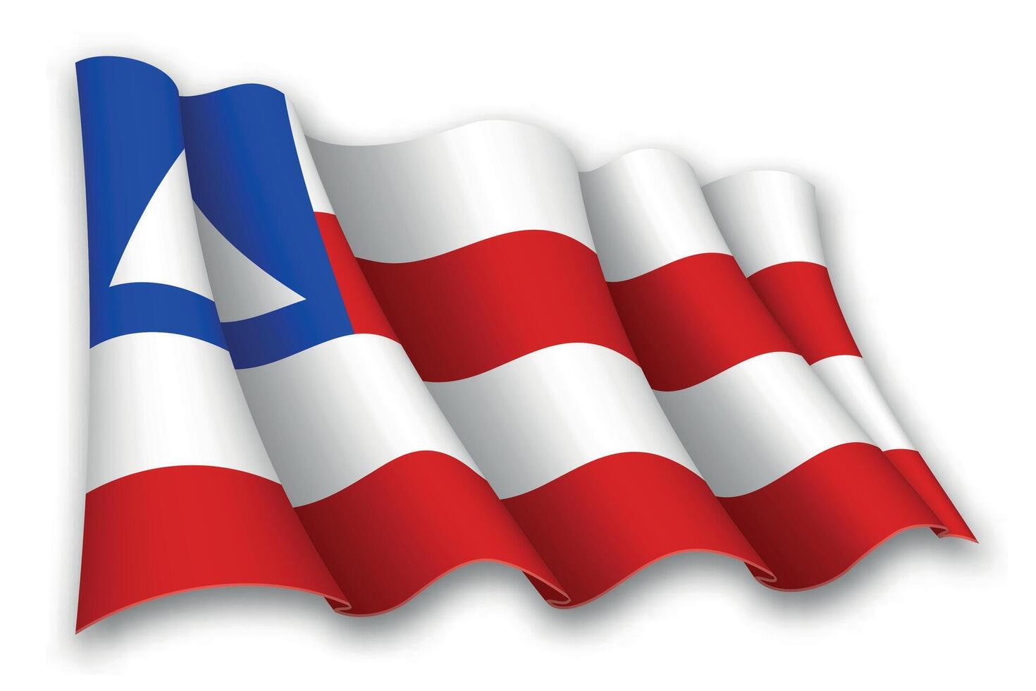 Realistic waving flag of Bahia, state of Brazil vector