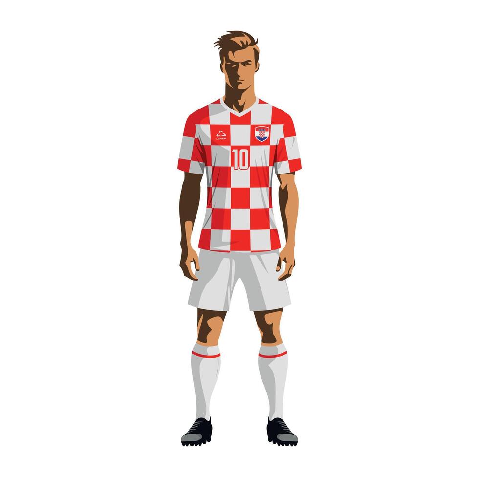 Soccer player in Croatia team uniform vector