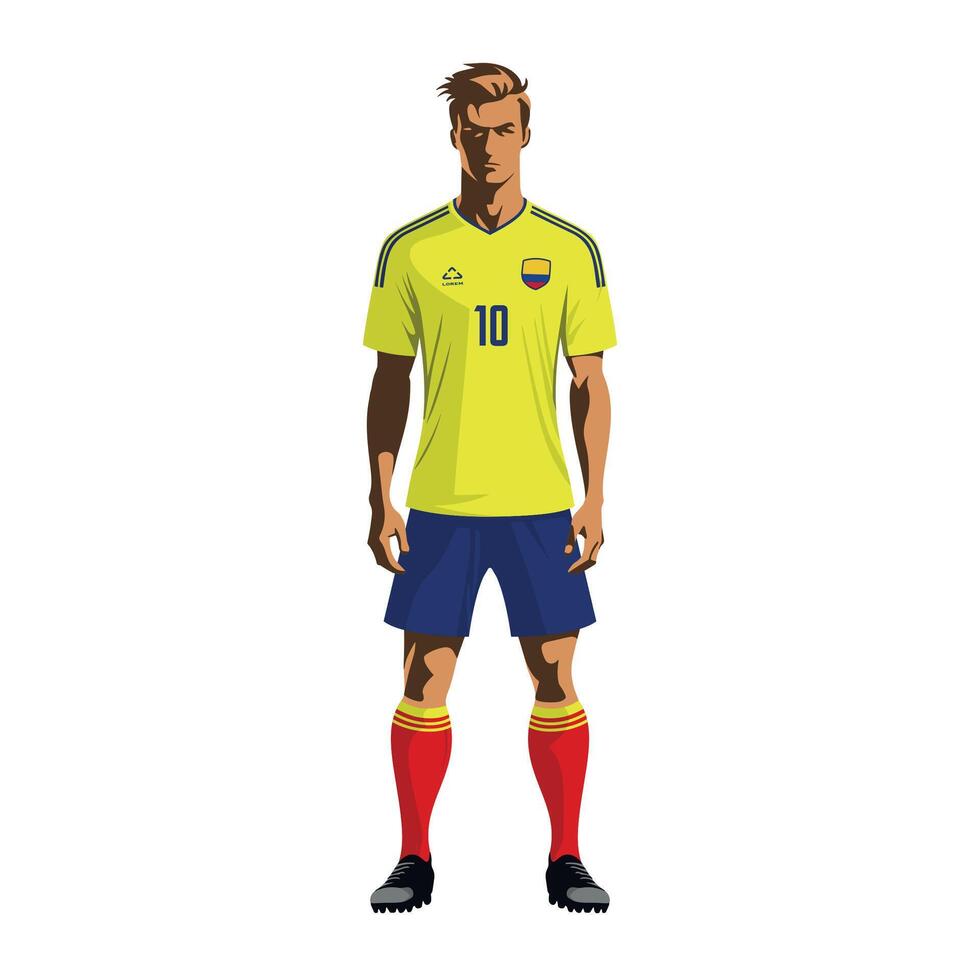 Soccer player in Colombia team uniform vector