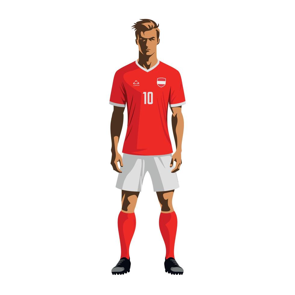 Soccer player in Austria team uniform vector