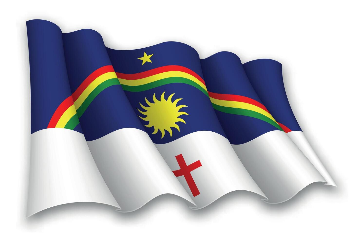 Realistic waving flag of Pernambuco, state of Brazil vector
