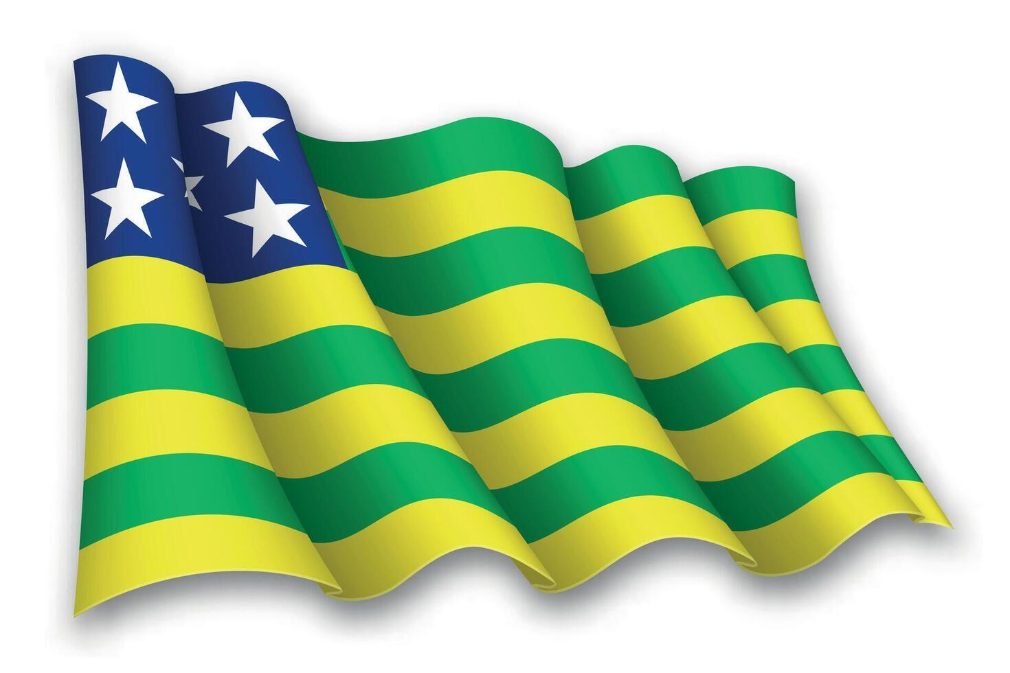 Realistic waving flag of Goias, state of Brazil vector