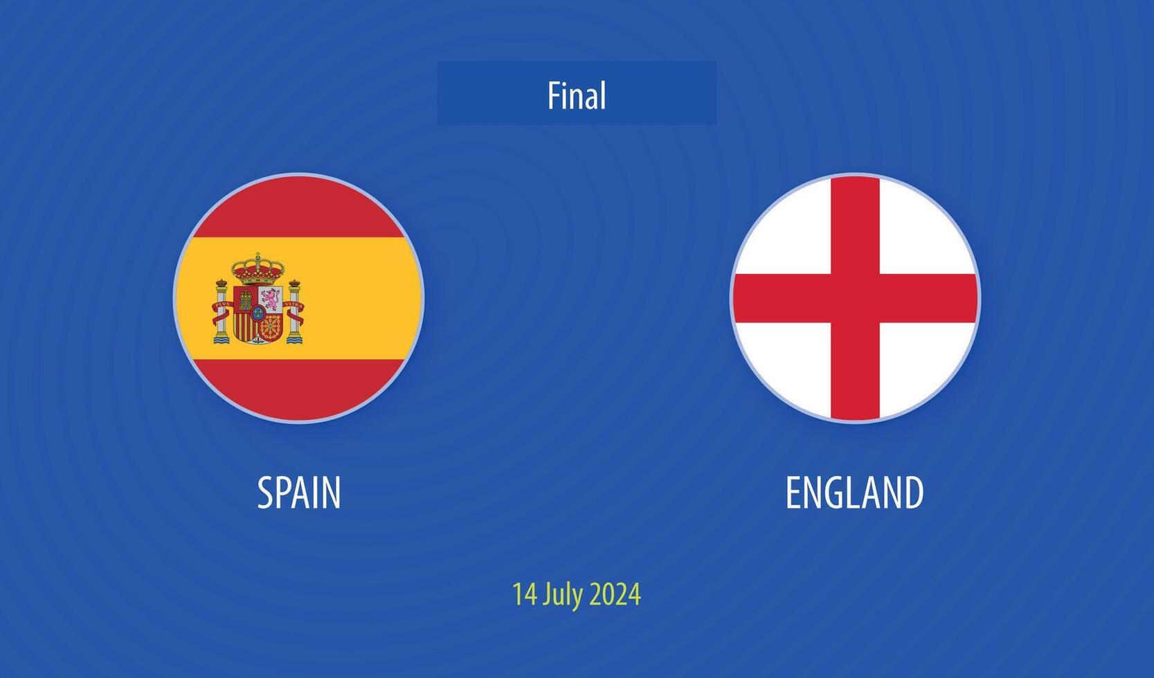 Spain vs England soccer scoreboard broadcast vector