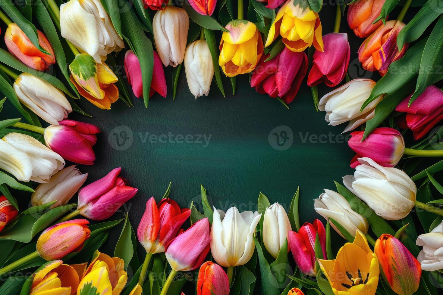 Tulip frame with design space. photo
