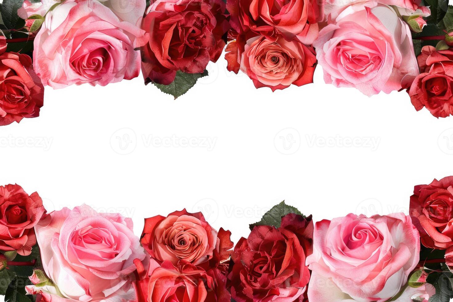 A beautiful rose banner with a white space for text. photo