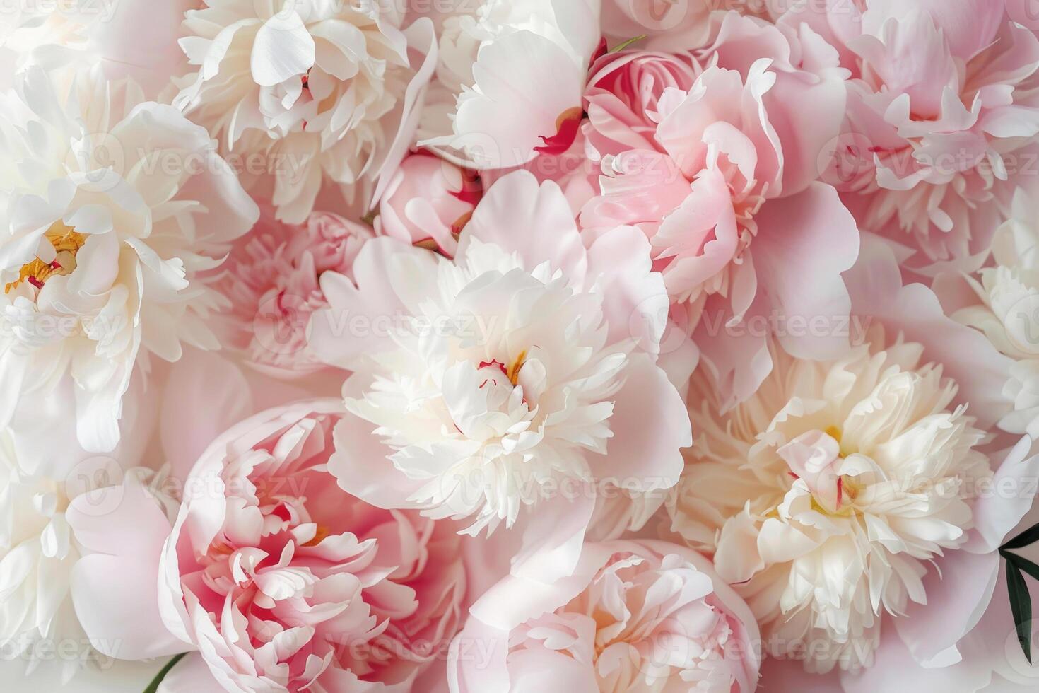 Banner with peonies and empty space for design. photo
