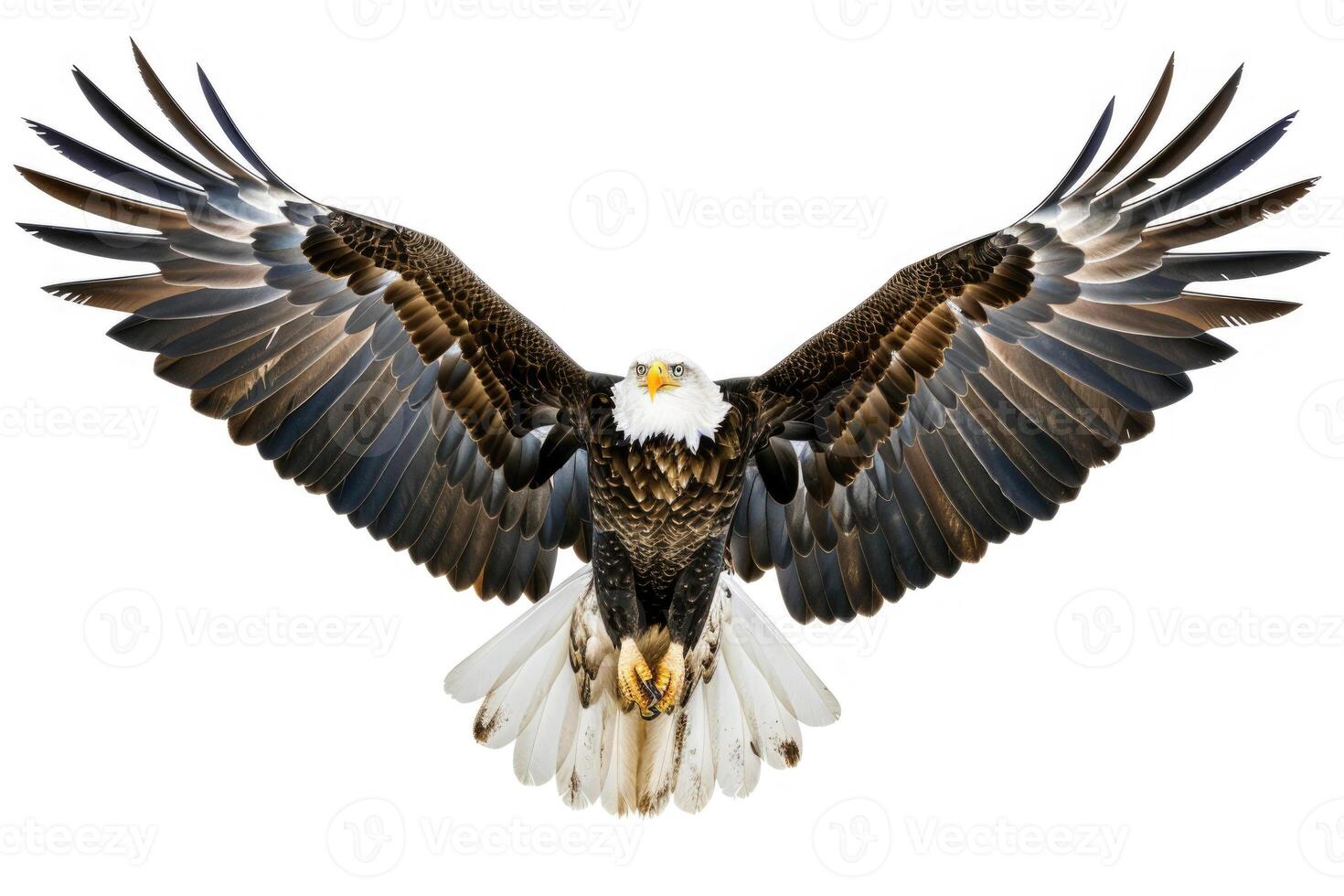 An eagle soaring with wings spread. photo