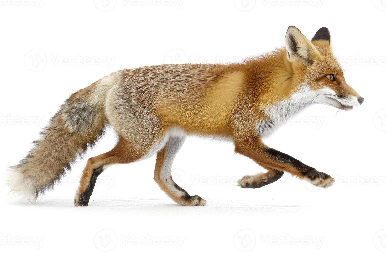 A fox sprinting in full motion. photo