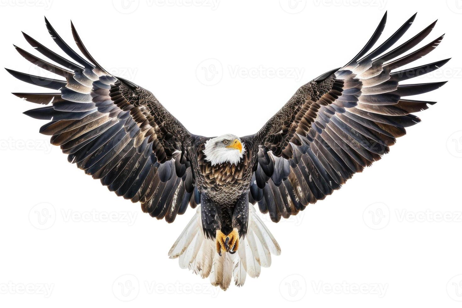 An eagle soaring with wings spread. photo