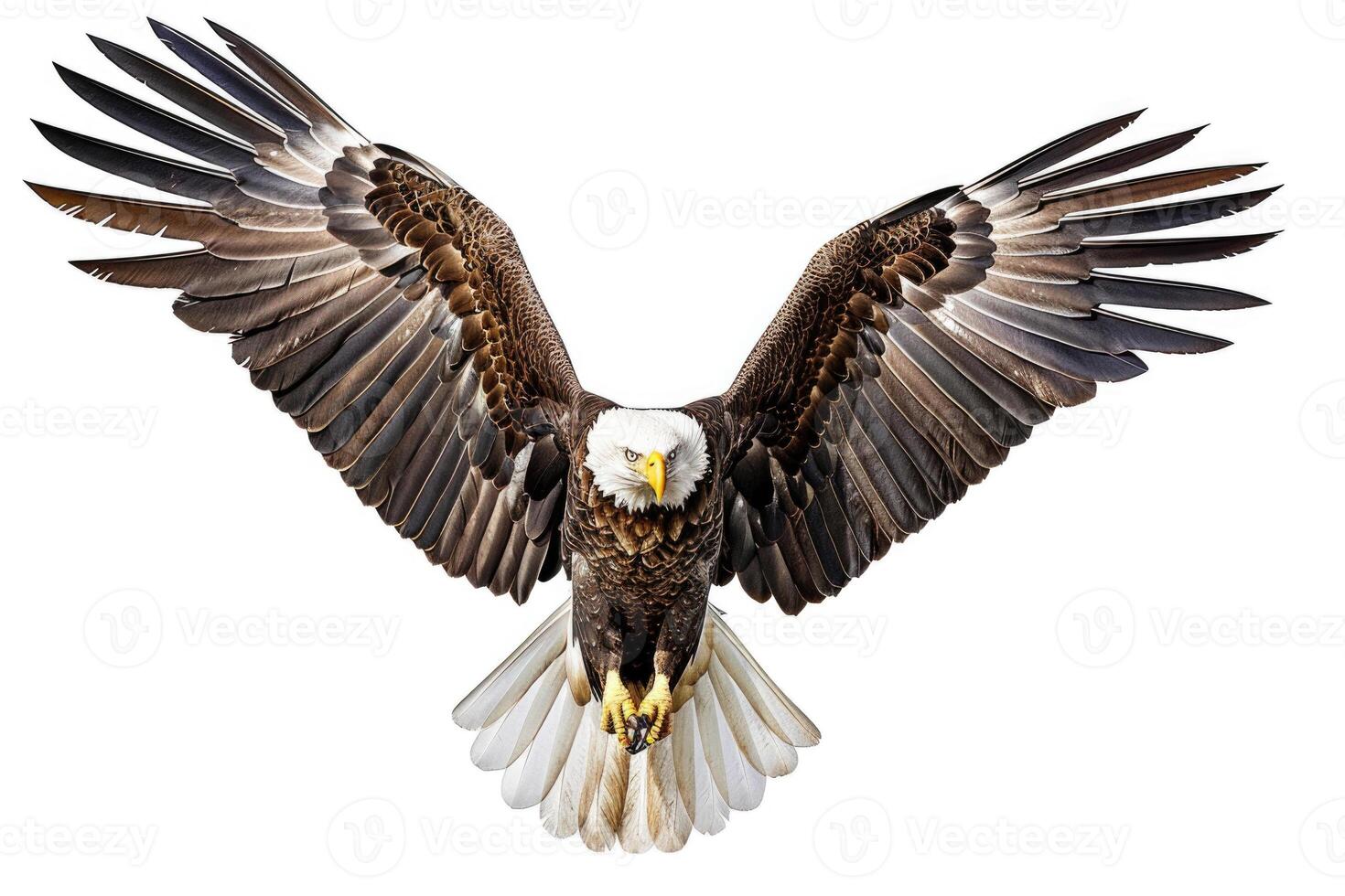 An eagle soaring with wings spread. photo