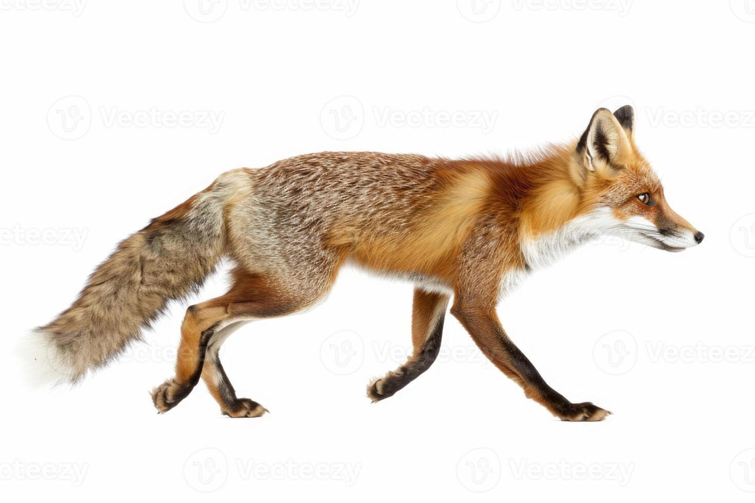 A fox sprinting in full motion. photo