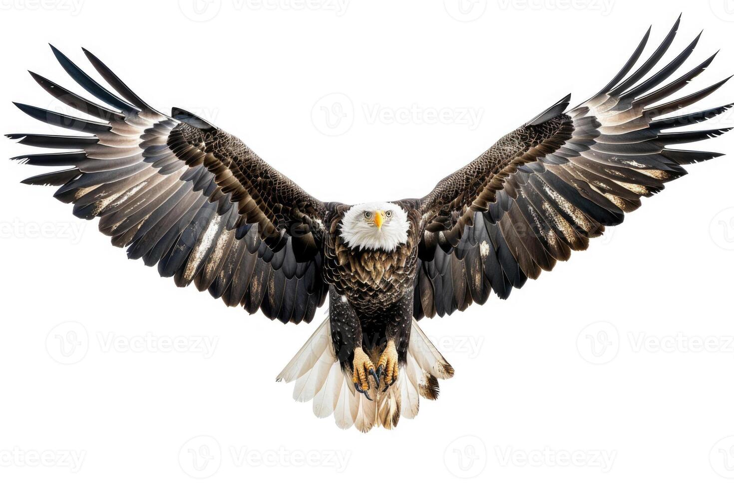 An eagle soaring with wings spread. photo