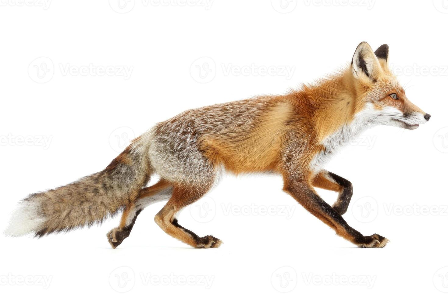 A fox sprinting in full motion. photo