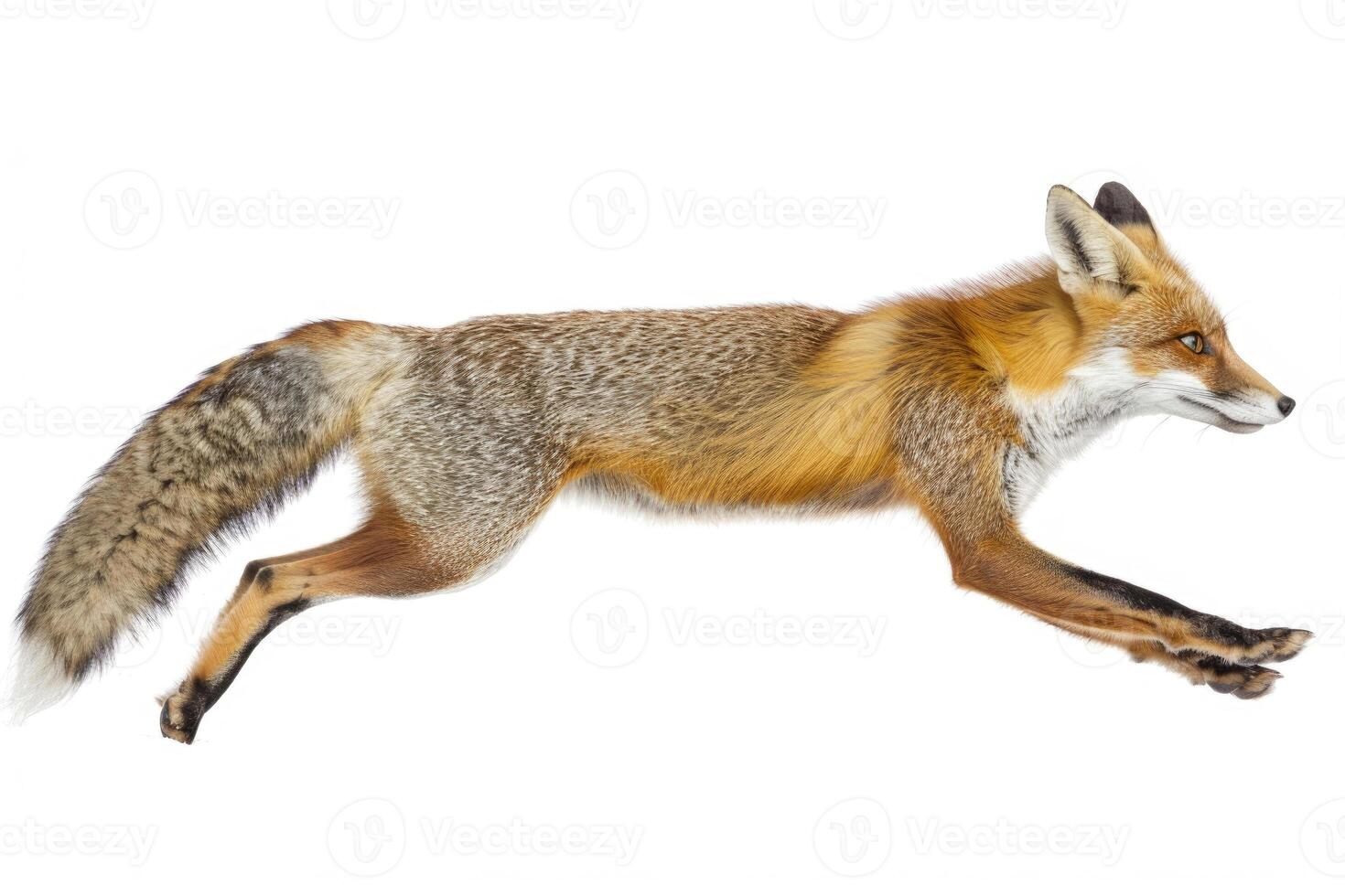 A fox sprinting in full motion. photo