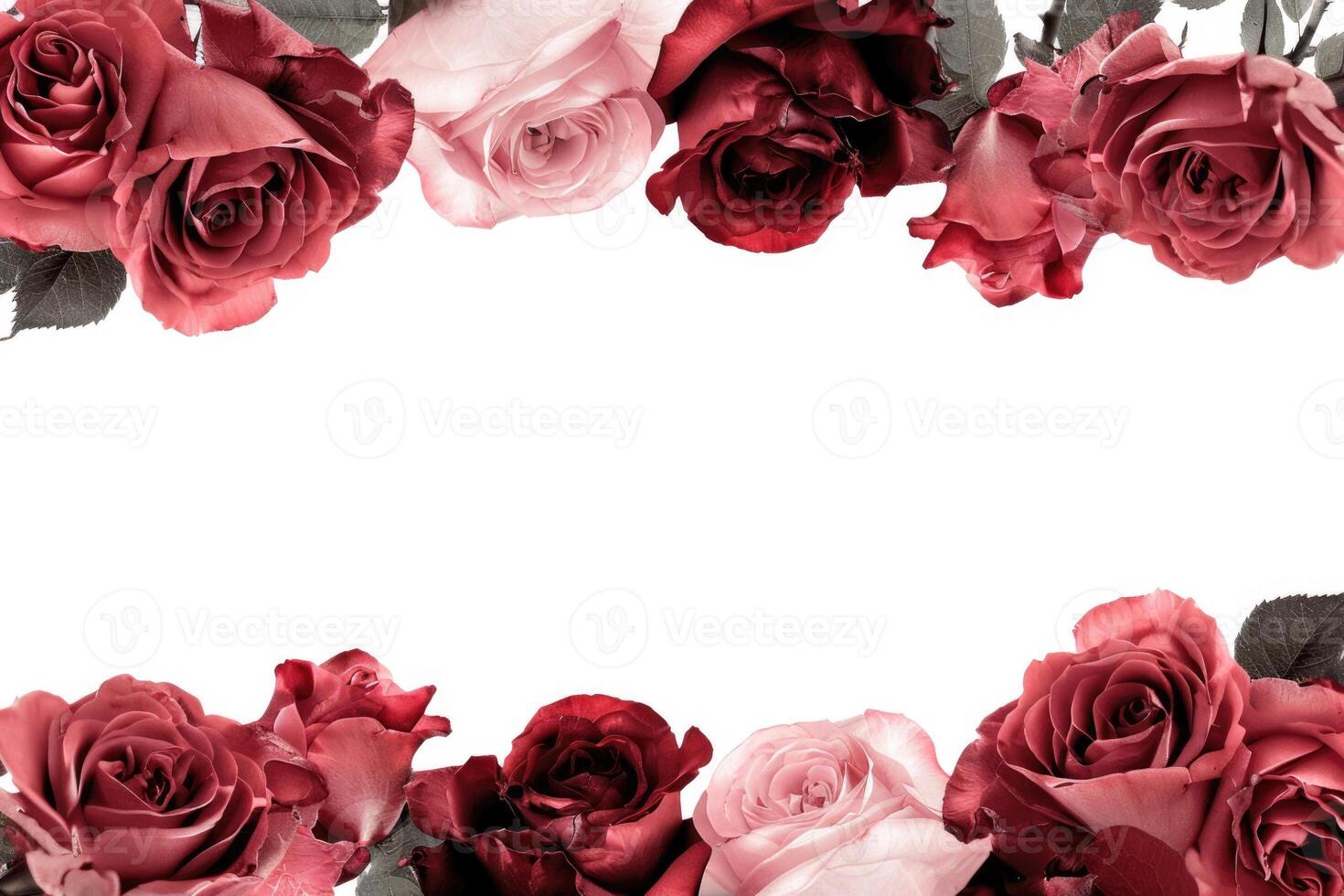 A beautiful rose banner with a white space for text. photo