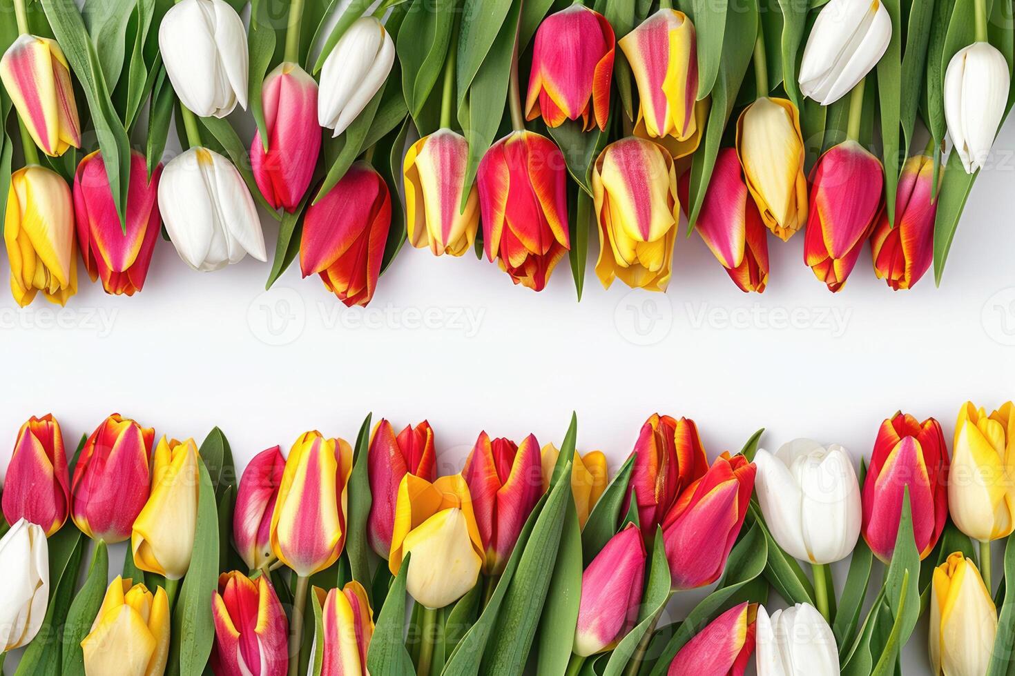 Tulip banner with space for text. photo