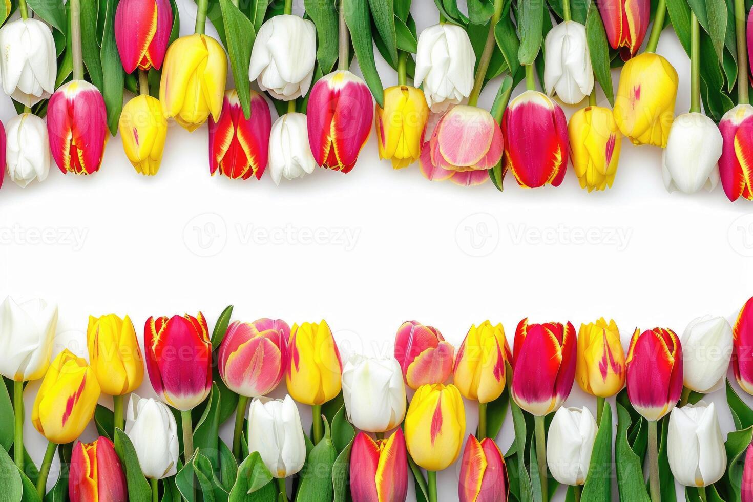 Tulip banner with space for text. photo