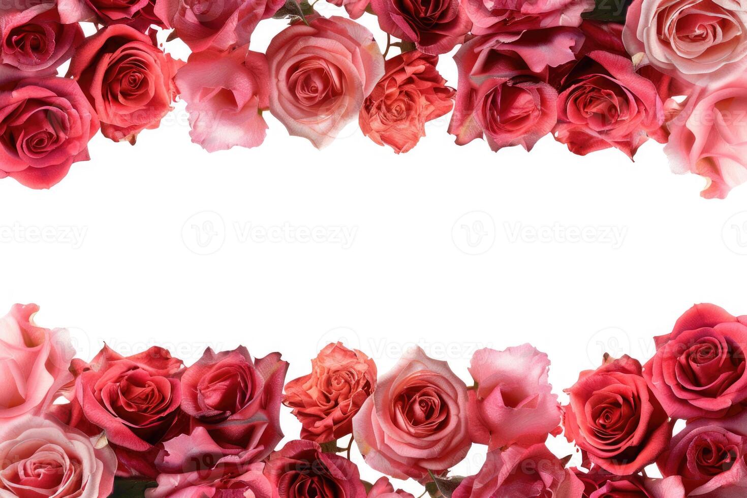 A beautiful rose banner with a white space for text. photo
