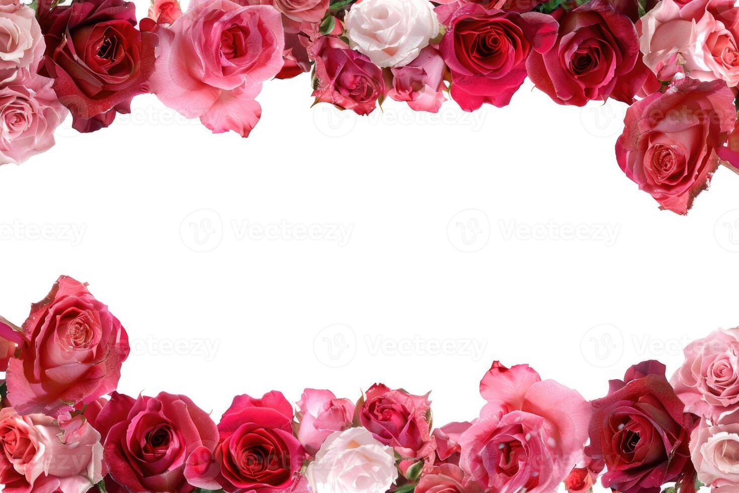 A beautiful rose banner with a white space for text. photo