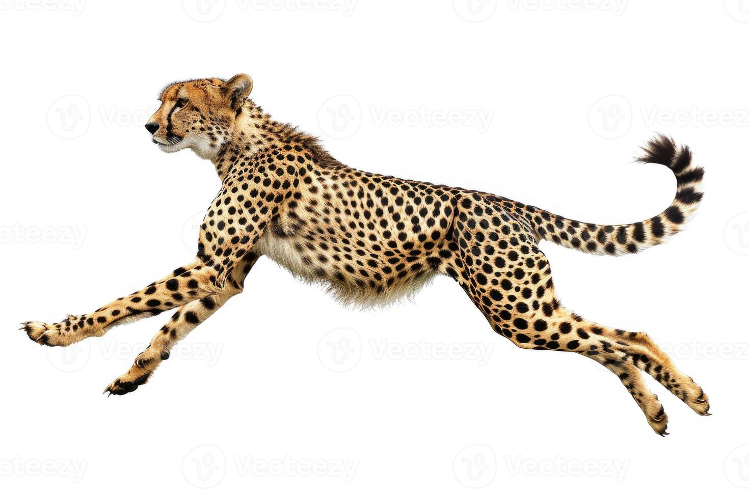A cheetah sprinting in full stride. photo