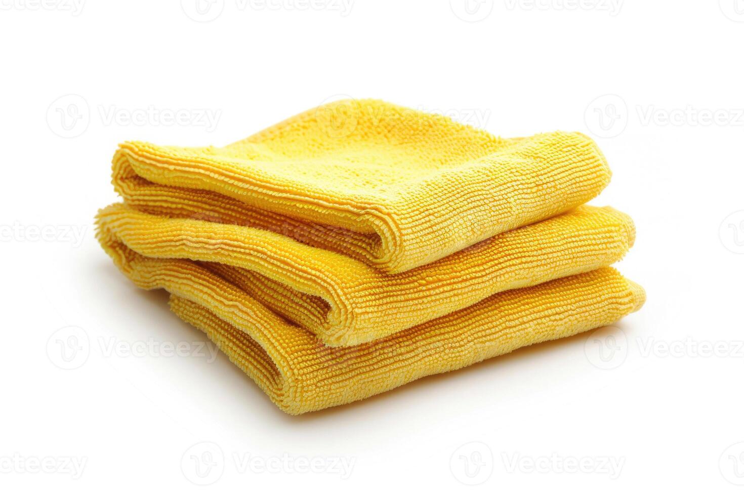 A yellow microfiber cleaning cloth isolated on a white background. photo