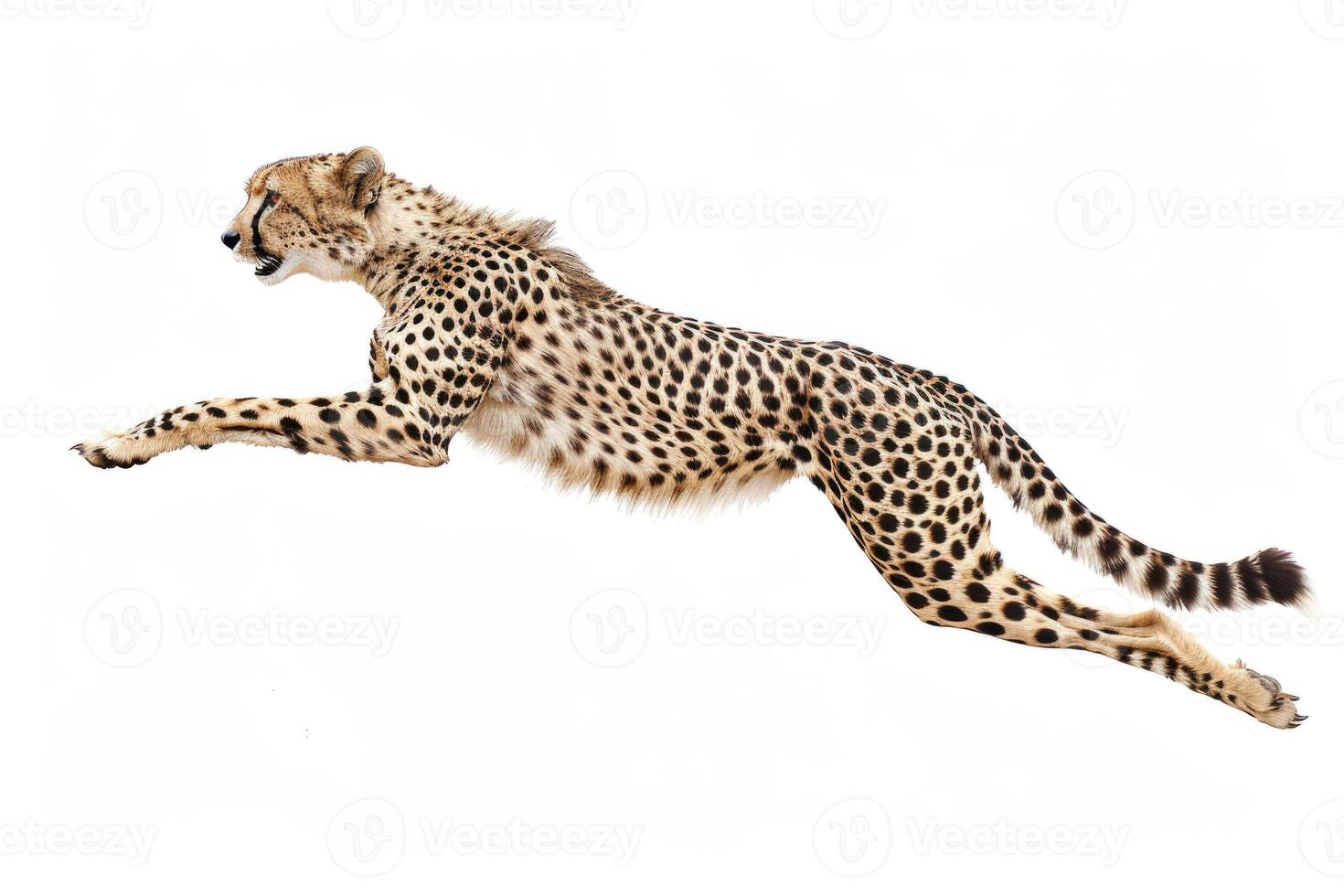 A cheetah sprinting in full stride. photo