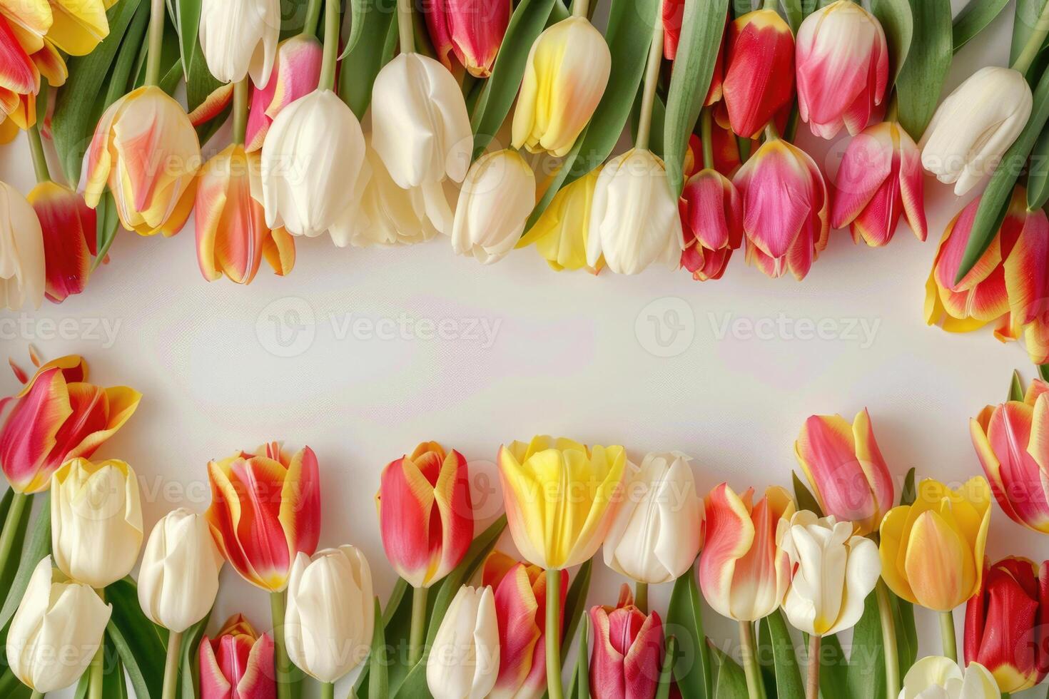 Tulip banner with space for text. photo