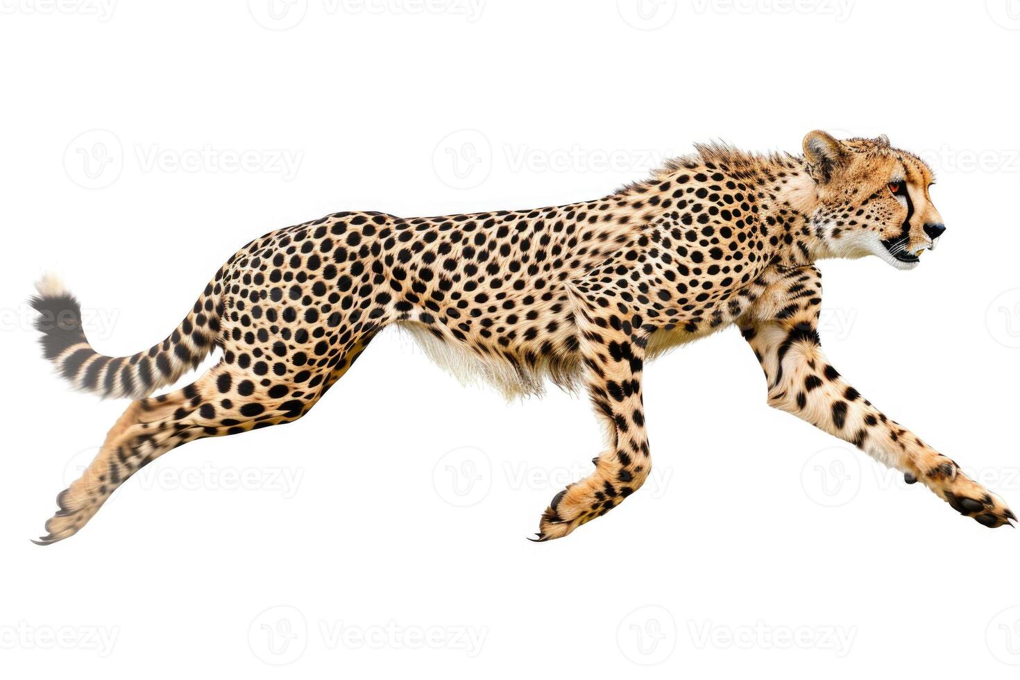 A cheetah sprinting in full stride. photo
