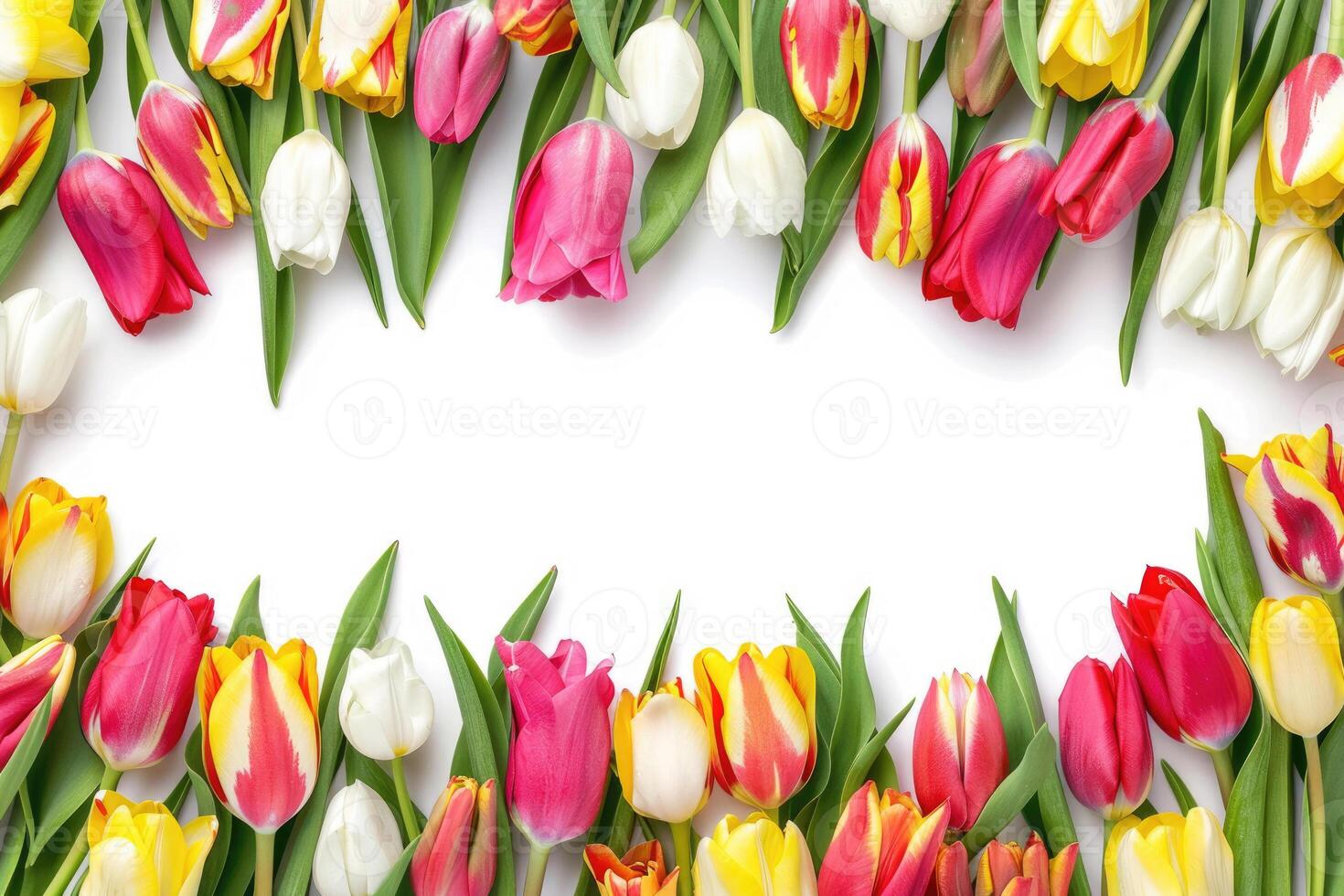 Tulip banner with space for text. photo