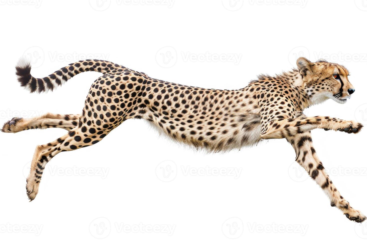 A cheetah sprinting in full stride. photo