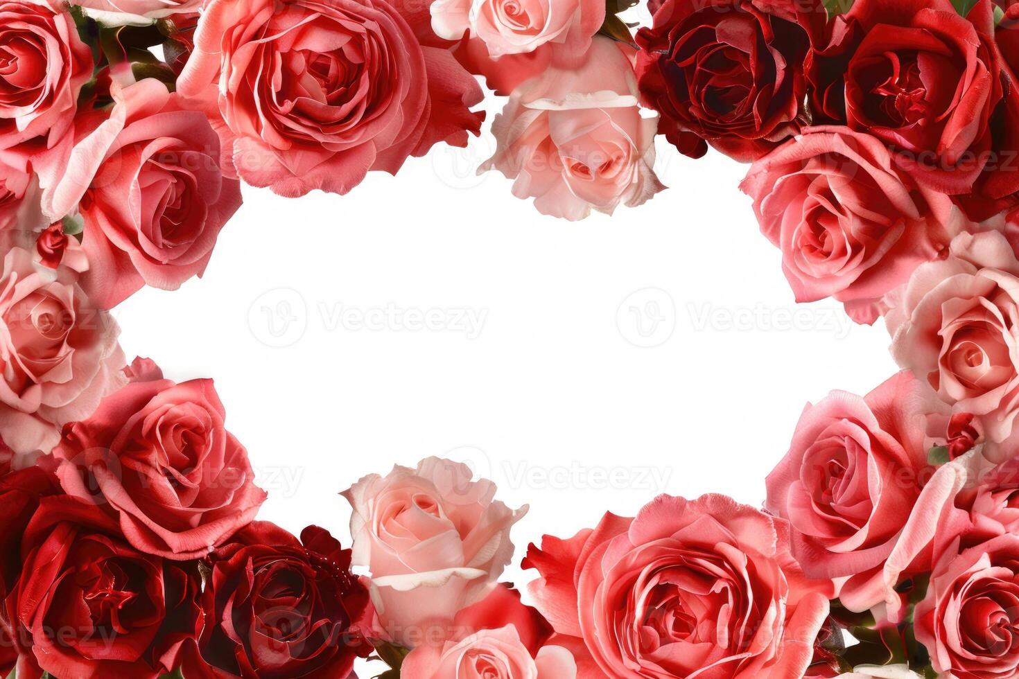 A beautiful rose banner with a white space for text. photo